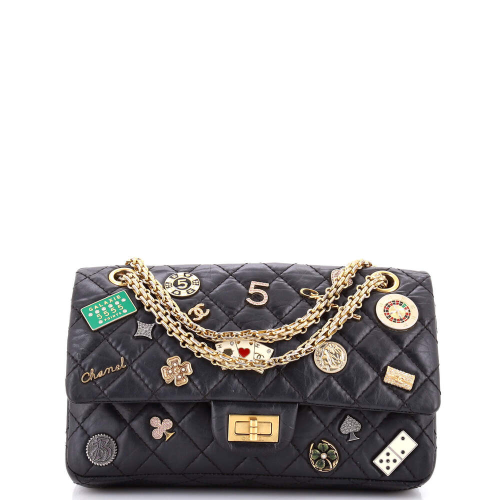 Chanel 225 Lucky Charms Reissue 2.55 Flap Bag Quilted Aged Calfskin